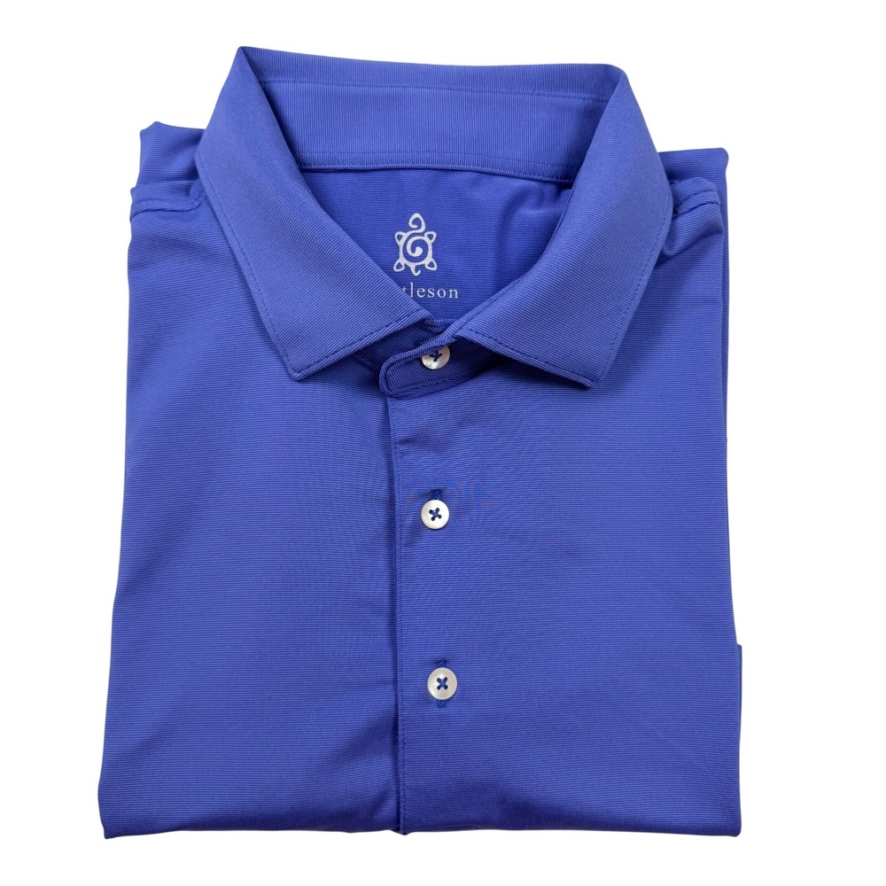 Atlanta Country Club Turtleson Polo Shirt Mens Large‎ Blue Tour Performance